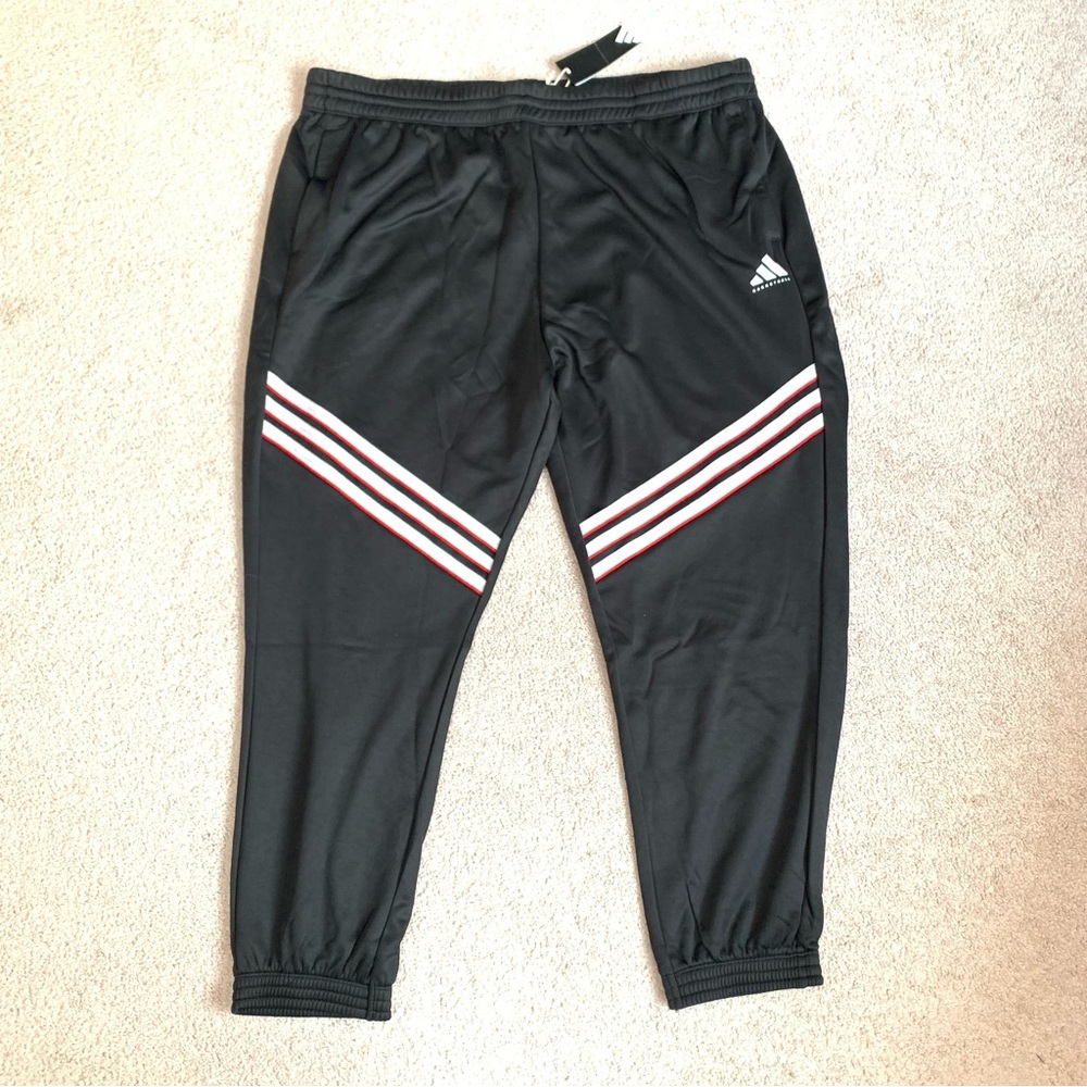 Adidas Crazy Warm Fleece Lined Black/White Basketball Athletic Pants Mens Sz 3XL